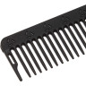 Расческа рабочая DEWAL CARBON black комбинированная, черная 24 см JF2010